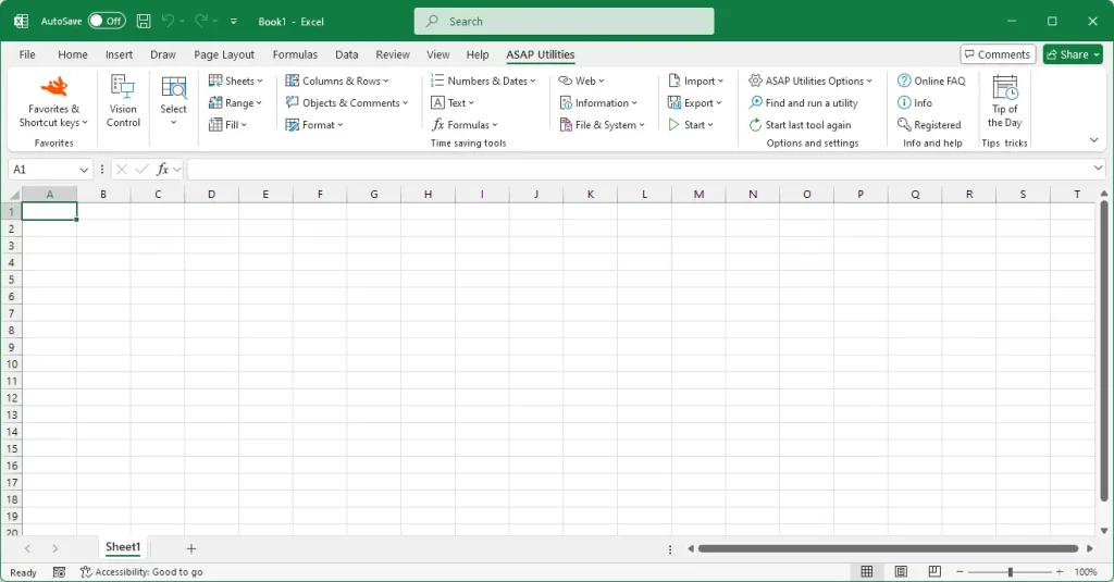 ASAP Utilities for Excel 9.0 2025 Free Download